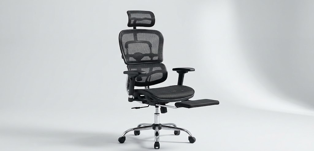 GABRYLLY Ergonomic reclining office chair footrest