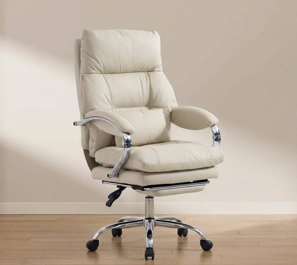 LEAGOO Executive reclining office chair footrest