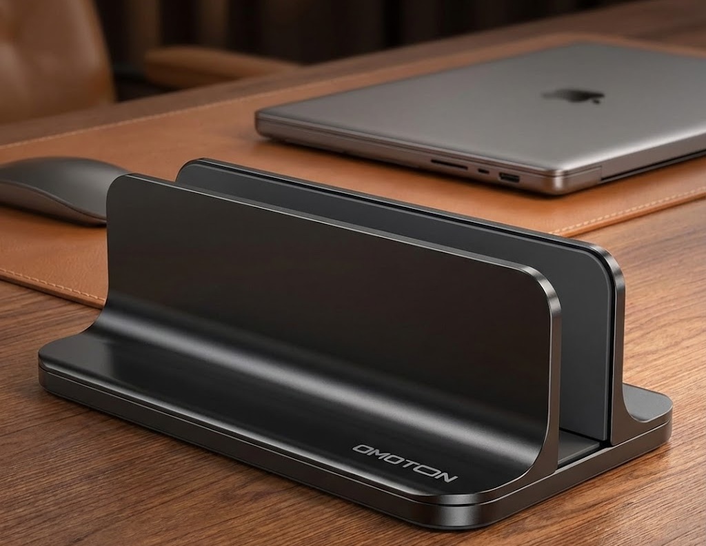 Best Vertical Laptop Stands to Save Desk Space OMOTON Vertical Stand