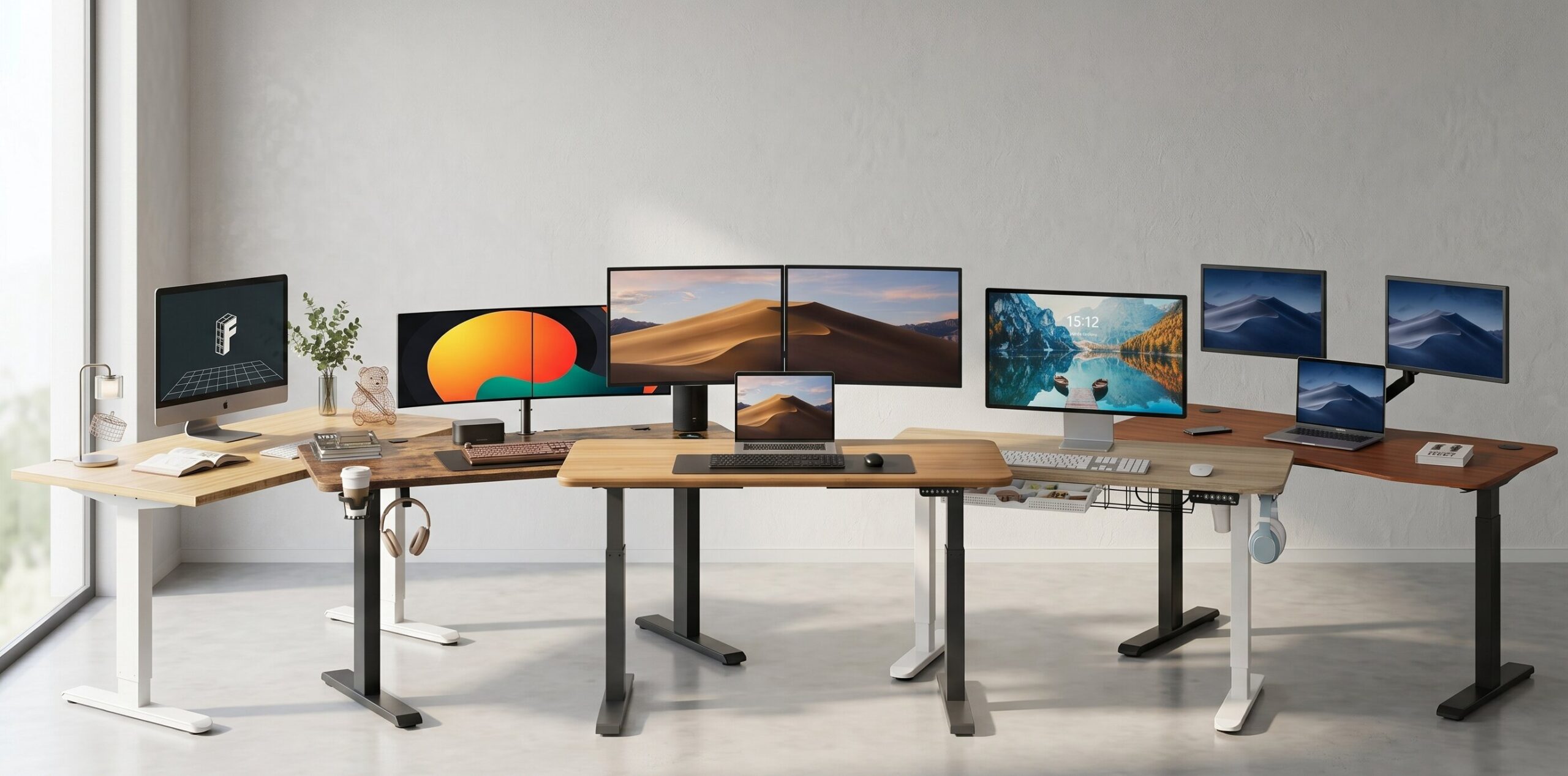 A modern home office setup featuring the best electric standing desk 2026