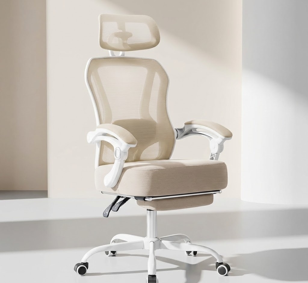 Ultra-Thick Mesh reclining office chair footrest