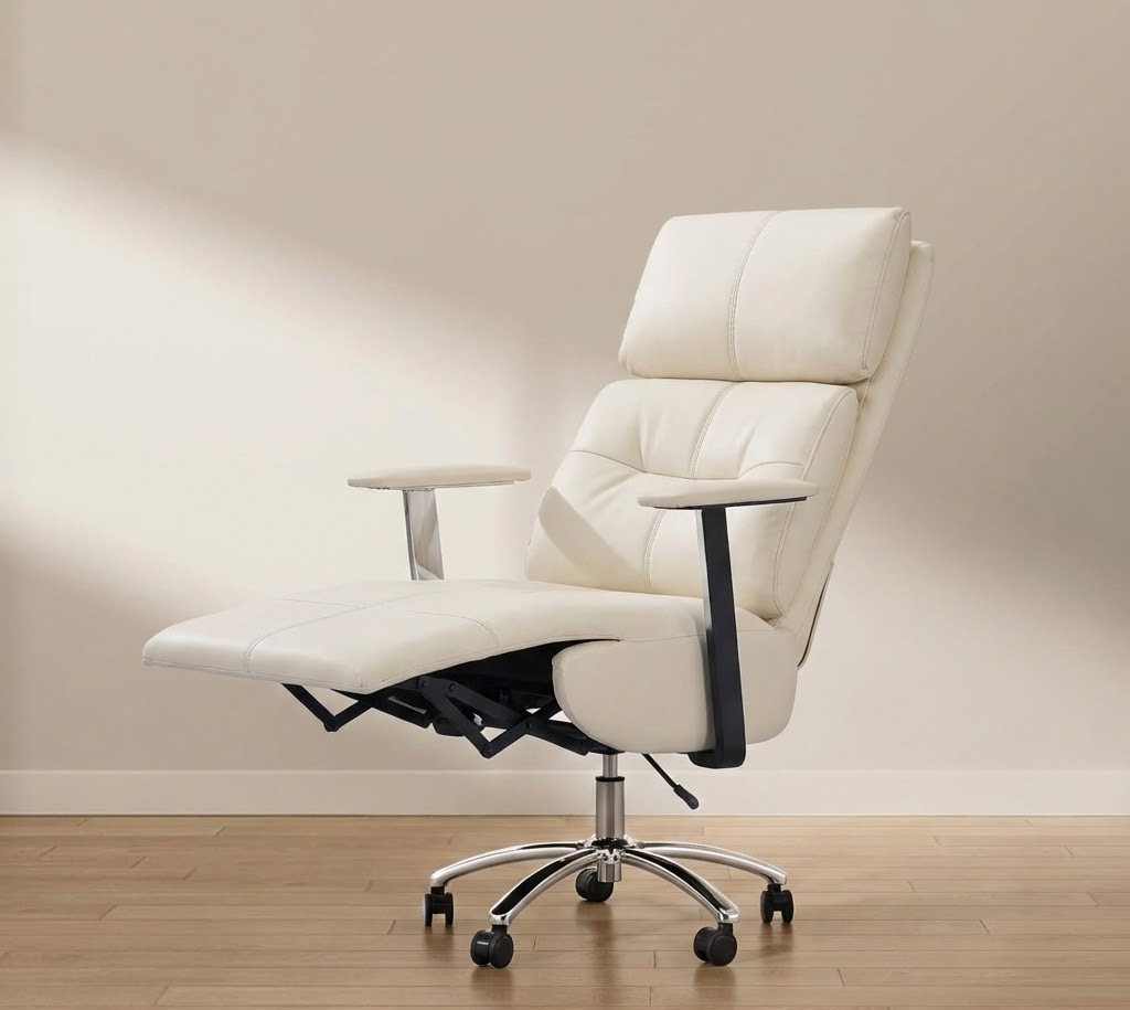 Zero Gravity Leather reclining office chair footrest