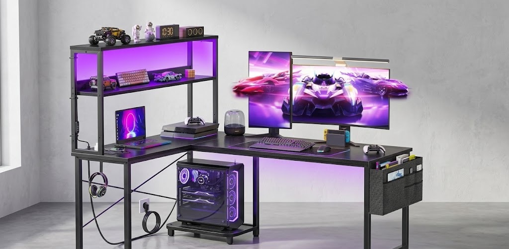 AODK L Shaped Desk console gaming ergonomics
