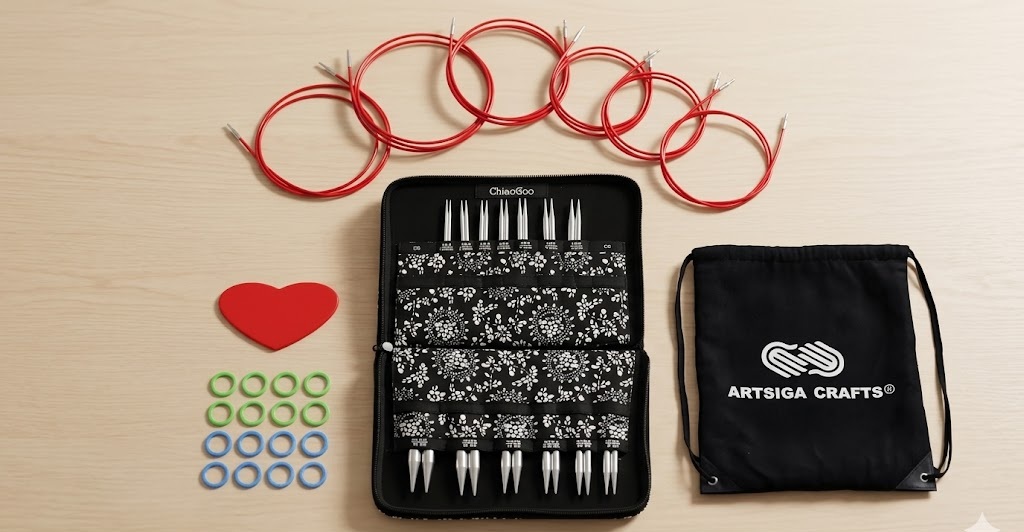 ChiaoGoo Red Lace Twist Ergonomic Circular Knitting Needles