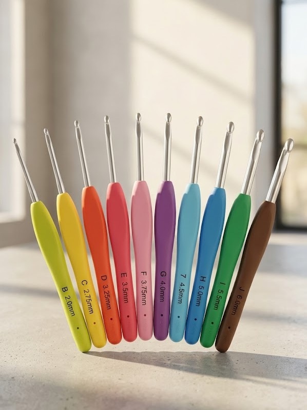 Clover Amour 10 Sizes Ergonomic Crochet Hooks Set
