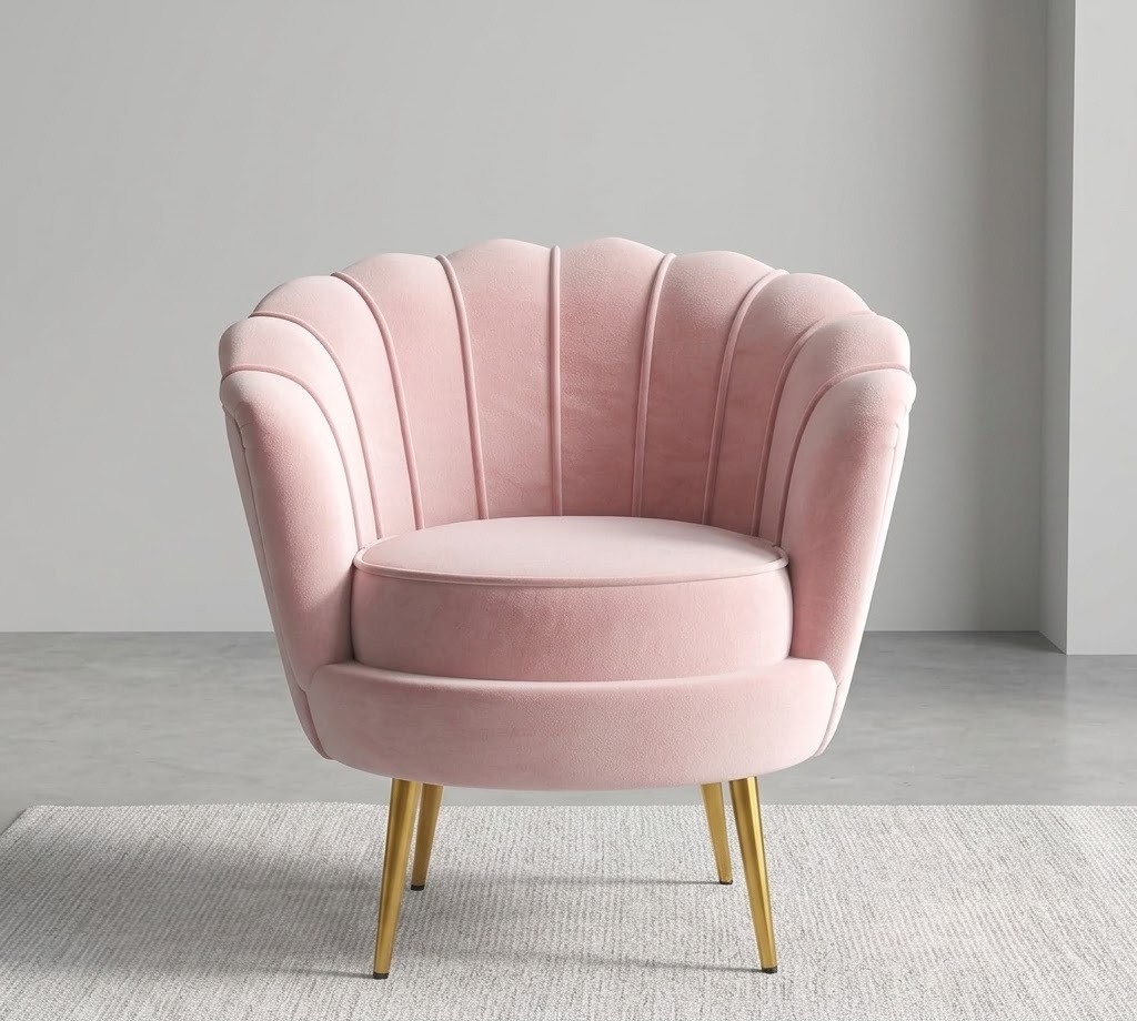 DAGONHIL Mid Century Accent Pink Throne Chair