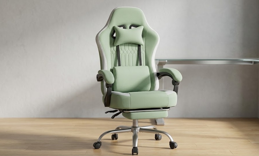 Edx Gaming Chair High Back with Footrest(Green)