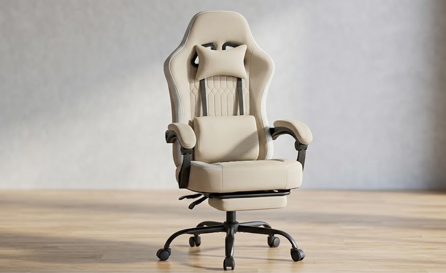 Edx Gaming Chair High Back with Footrest(Khaki)