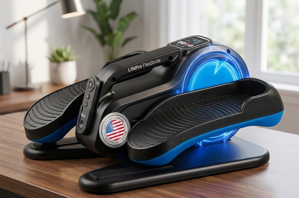 Best Under Desk Elliptical LifePro FlexStride Plus Cubii go Seated Elliptical with Wheels Handle & Mat