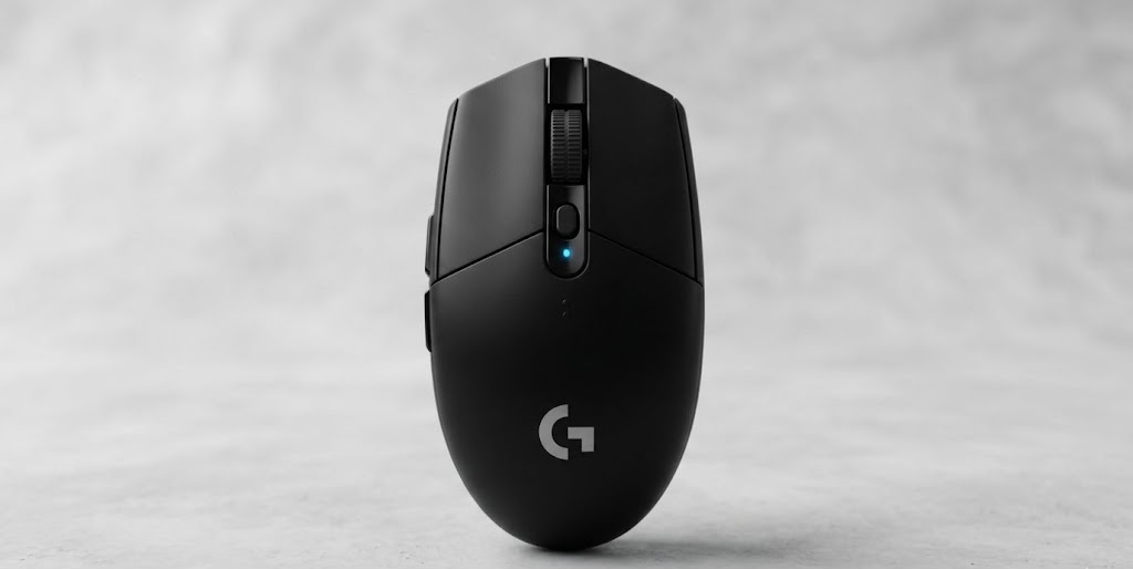 Logitech G305 Lightspeed wireless gaming mouse optimized for a claw grip in black