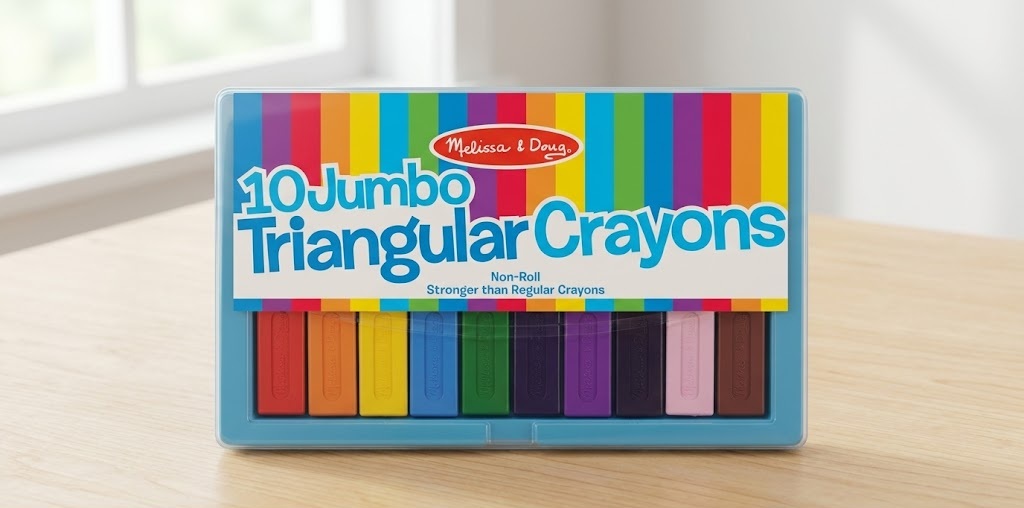 Melissa & Doug Jumbo Triangular Ergonomic Crayons