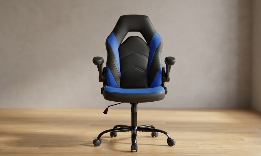 Best Budget Gaming Chair PU Leather Lumbar(Blue)