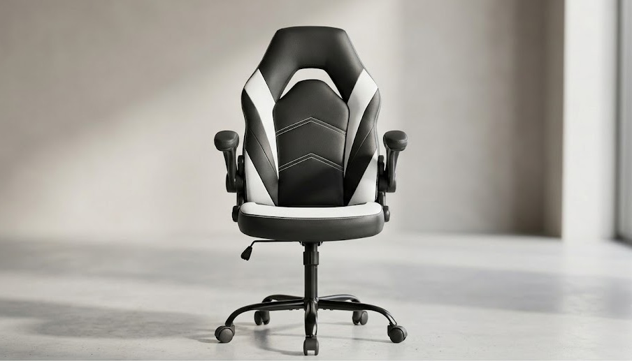 Edx Computer Gaming Chair PU Leather Lumbar(White)