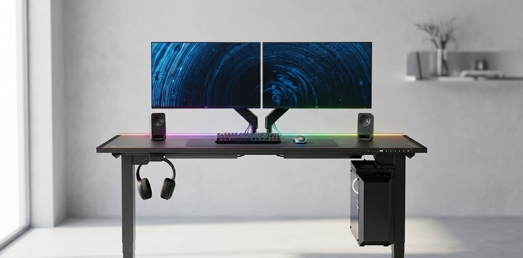 Secretlab MAGNUS Pro ergonomic gaming desk setup for console players