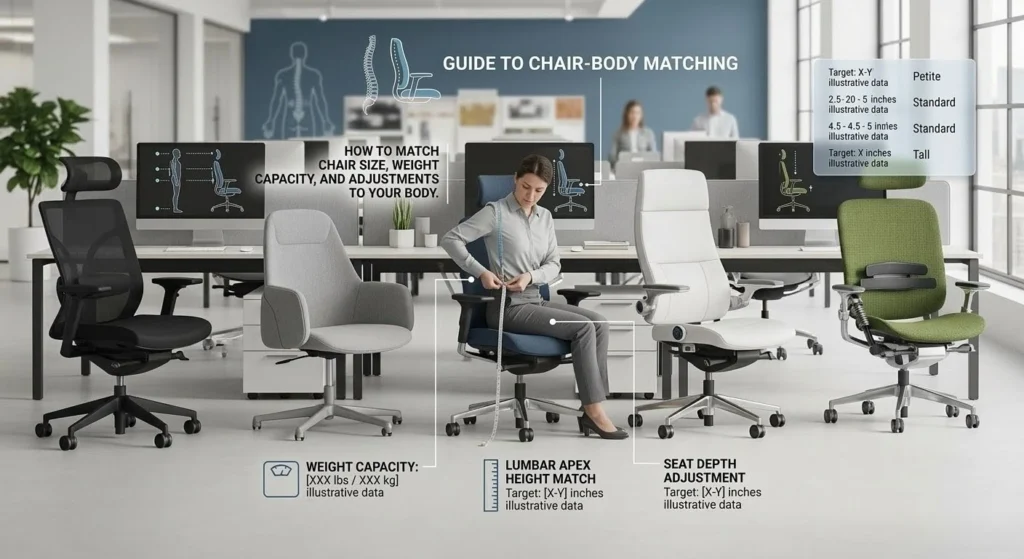 how to match chair size ergonomic task chair