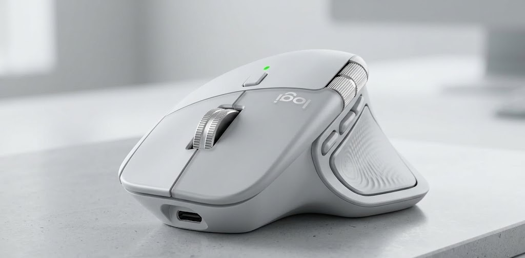 logitech mx master 4 (Pale Gray)