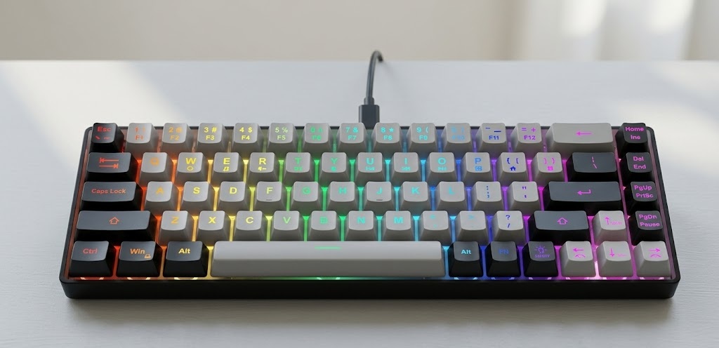 Black GEODMAER 65 percent membrane gaming keyboards for small hands