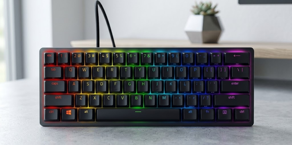Razer Huntsman Mini optical gaming keyboards for small hands in classic black