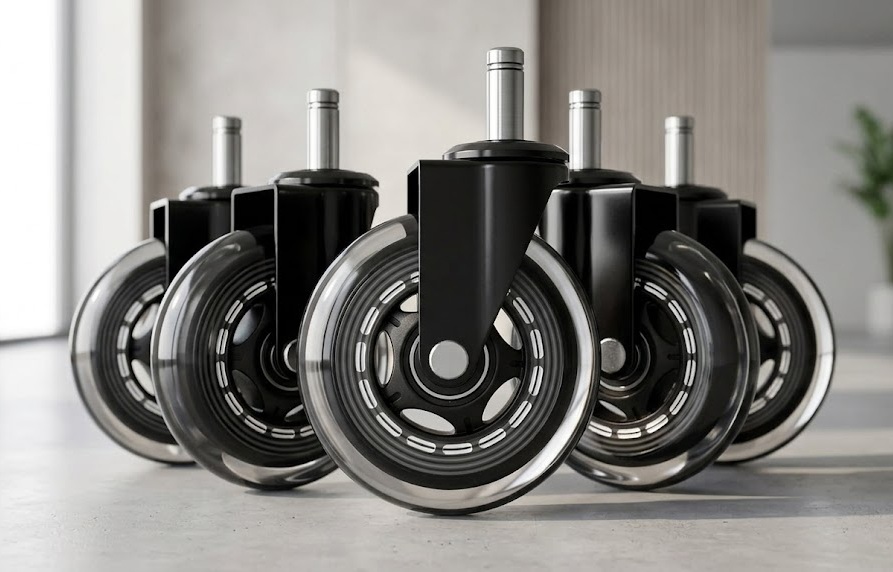 Close-up of a RidRed heavy-duty single wheel office chair rollers replacement.