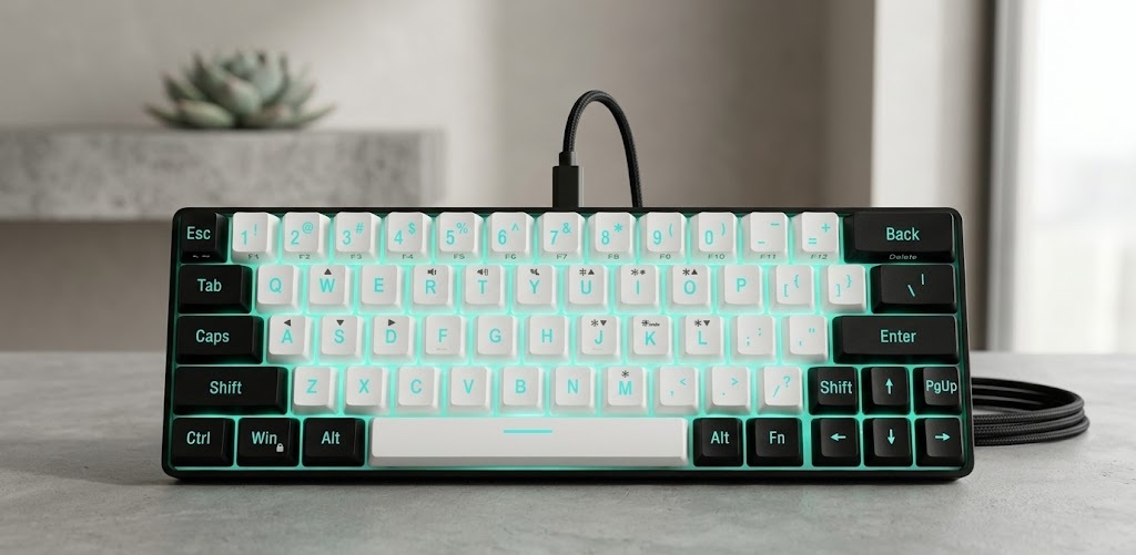 Snpurdiri ultra-compact 60 percent RGB gaming keyboards for small hands