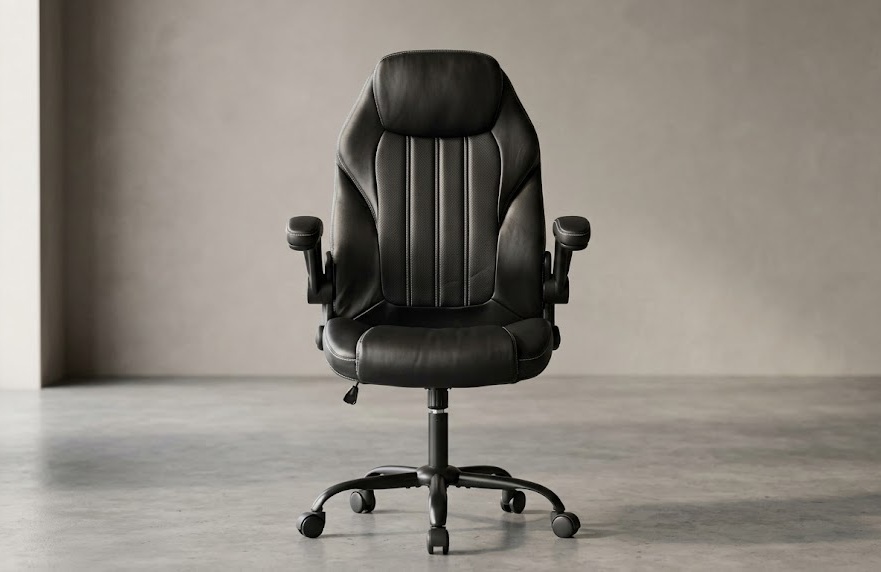 Ylzyxal heavy duty leather executive office chair with breathable lumbar support