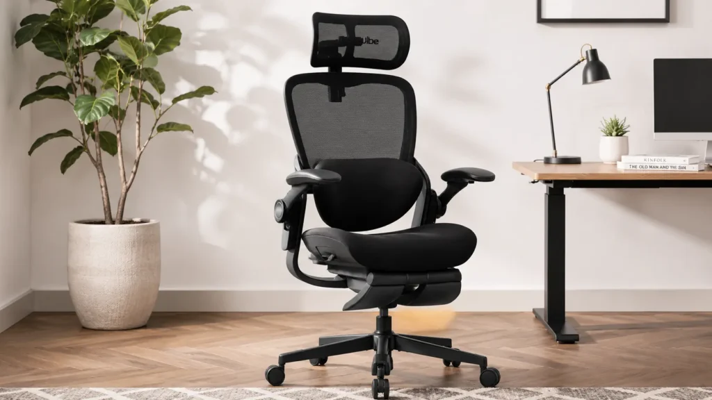 CabeVibe CabLady S2 black petite ergonomic office chair featuring a shallow seat depth and adjustable headrest for short frames.