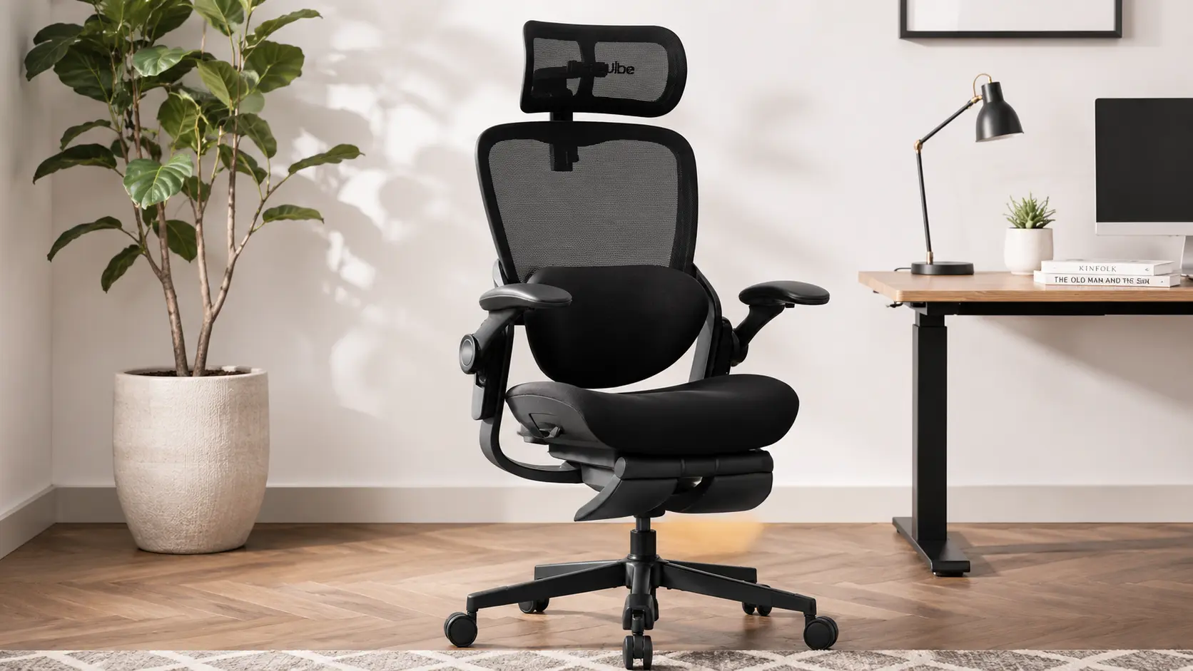 CabeVibe CabLady S2 black petite ergonomic office chair featuring a shallow seat depth and adjustable headrest for short frames.