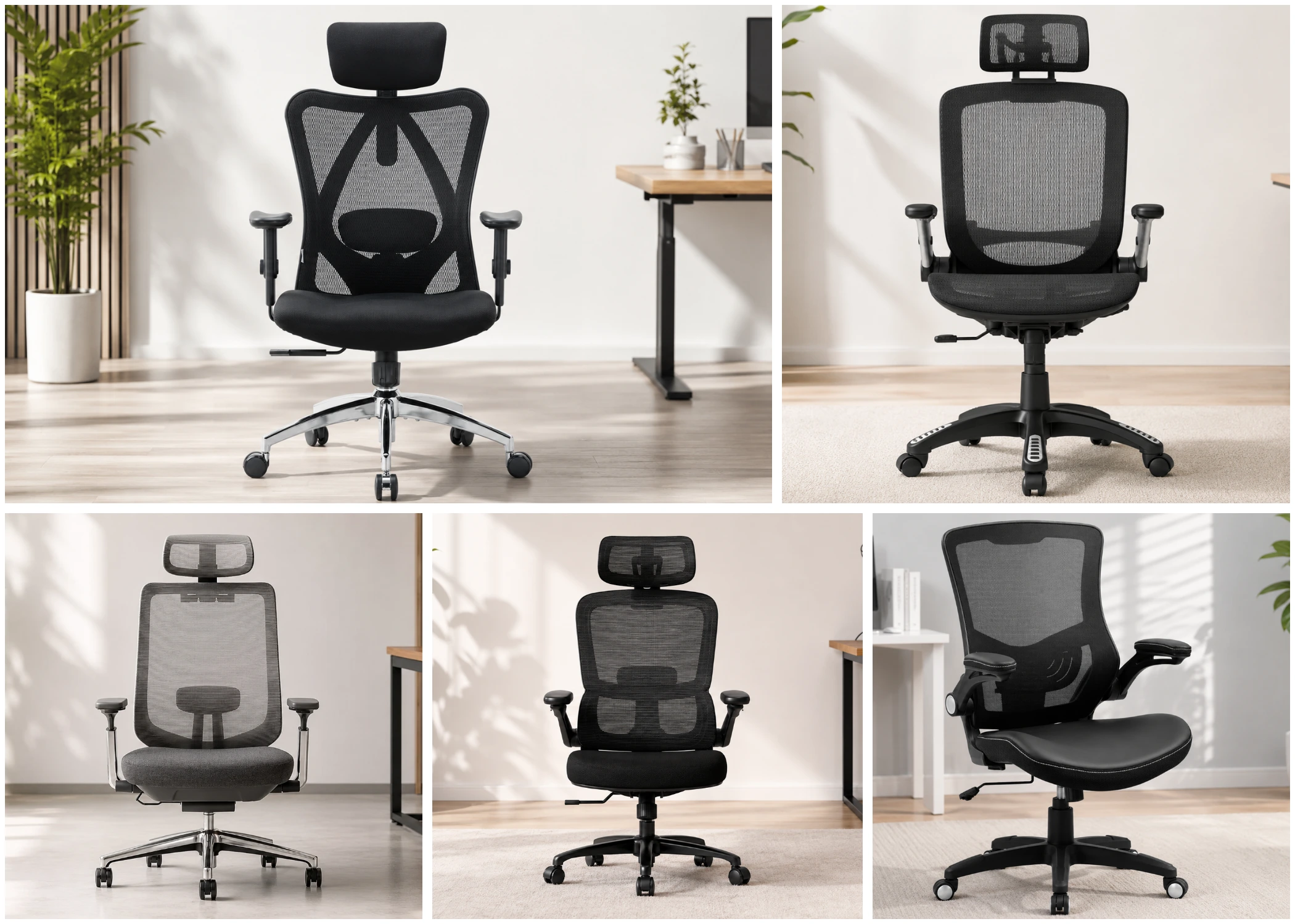 Five best ergonomic office chairs under $300 compared side by side
